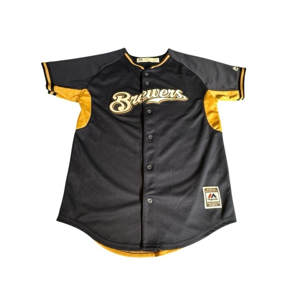 Majestic Other - Milwaukee Brewers Jonathan Lucroy #20 MLB Majestic Kids Jersey Size Large 14-16